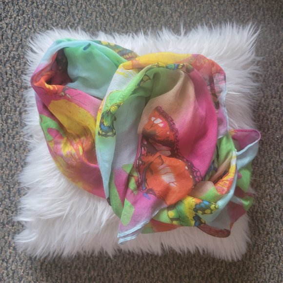 Large Neon Butterfly Scarf - Picture 2 of 8